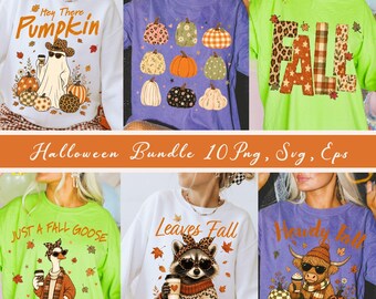 Retro Halloween PNG Bundle: Spooky Season, Disco Pumpkin (Digital Download)