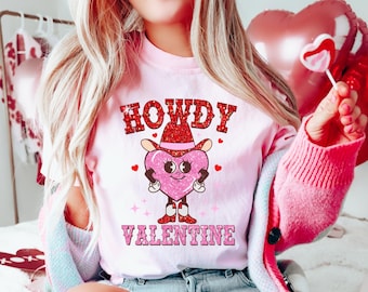 Howdy Valentine Png, Western Valentines Png, Valentine Hearts Png, Pink, Glitter, Cowboy Cupid Png, Love Png, Retro Valentines
