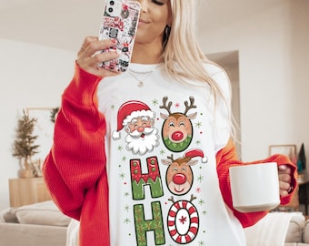 Ho Ho Ho Deer Png, Retro Christmas PNG, Reindeer, Merry Christmas Png, Santa Png, Christmas, Sublimation Design, Digital Download