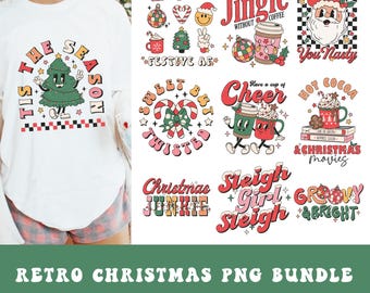 Retro Christmas Bundle Png, Merry Christmas Png, Christmas Png, Western PNG, Santa Claus PNG, Big Bundle Png, Sublimation Designs, PNG