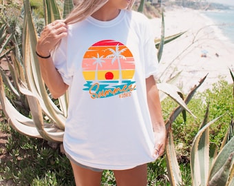 Retro Summer Vibes PNG: Beach Tropical Sublimation Design (Digital Download)