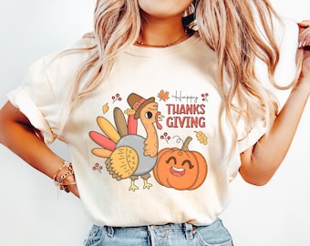 Thanksgiving Turkey Png Shirt, Cute Turkey PNG, Trendy Fall vibes, Fall Shirt Png, Retro Fall, Thankful Cute Autumn, Sublimation Design