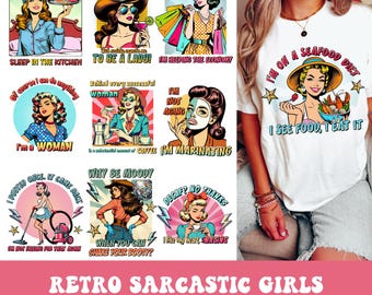 Retro Girl Sublimation Bundle, Sassy PNG, Girl Power, Girl Boss PNG, Cute png, Motivational Inspirational png, Groovy, Trendy, Sublimation