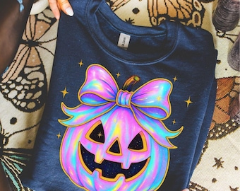 Geist Kürbis PNG: Kokette Halloween Sublimationsdesign (Digitaler Download