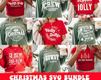 Christmas SVG Bundle, Christmas Shirt Svg, Merry Christmas Svg, Christmas Crew Svg, Christmas Tree Svg, Winter, Holiday, Funny Christmas Svg