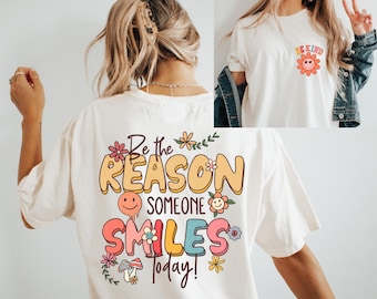 Be The Reason Someone Smiles Today PNG: Positive Quote Design (Digital Download)