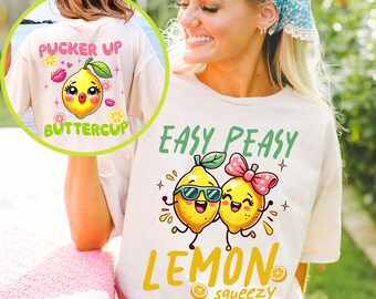 Preppy Lemon Shirt PNG: Girly Summer Design (Digital Download)