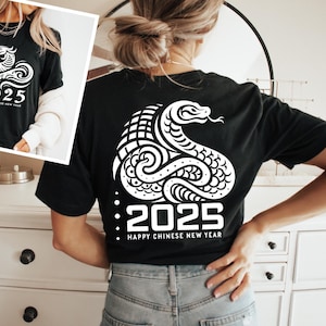 Chinese New Year Shirt Front Back Png Svg, Year of the Snake New Year 2025 Svg Png, Trendy New Years Retro Shirt png