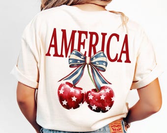 America Cherries PNG: July 4th USA Flag (Digital Download)