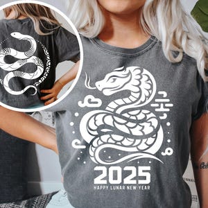 Chinese New Year Shirt Front Back Png Svg, Year of the Snake New Year 2025 Svg Png, Trendy New Years Retro Shirt png