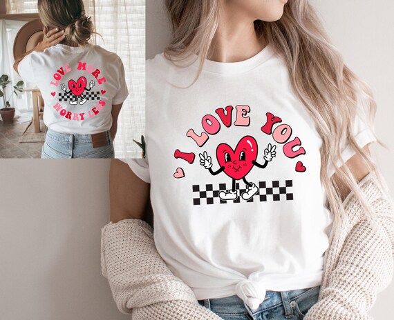 I Love You PNG, Valentines Png Designs, Retro Png, Groovy Png, Valentine's Sublimation, Love PNG, Love T-Shirt Design Sublimation Front Back