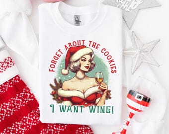 Koszulka świąteczna do picia Png, Sarkastyczne Boże Narodzenie png, Miłośnik wina xmas png Pobierz, Vintage Christmas Girl png, Miłośnicy wina PNG