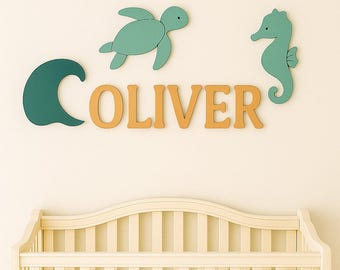 Sea Animals Nursery Name Sign