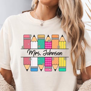 Custom Teacher Comfort Colors Shirt, Personalized Teacher Name Shirt, Back To School Teacher Team T-shirt, Teacher Appreciation Gifts