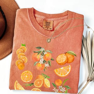Citrus Fruit Tee Comfort Colors®, Orange Graphic Shirt, Summer Retro Aesthetic Shirt, Watercolor Citrus Tee, Cute Summer Shirt, Fresh Fruit