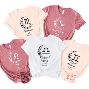 Personalized Zodiac Sign T-shirt, Astrological Horoscope Tee, Custom Astrology Zodiac T-shirt, Astrology Zodiac T-shirt, Zodiac Horoscope