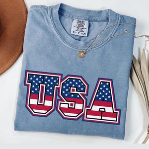 Comfort Colors America 4th of July Patriotic Shirt, Fourth of July USA, Memorial Day Shirt, Independence USA Flag Shirt, USA Womens Shirt
