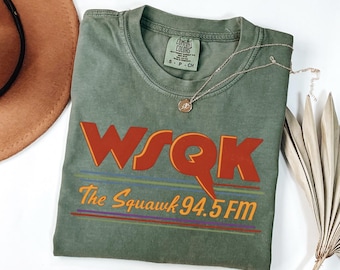 Vintage Stranger WSQK The Squawk 94.5 FM Radio Shirt, WSQK Comfort Colors Shirt, Wsqk Shirt, Vintage Sci-fi Crewneck, 80s Nostalgic Sweater