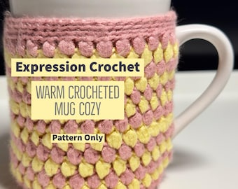 Warm Crocheted Mug Cozy - Puff Stitch