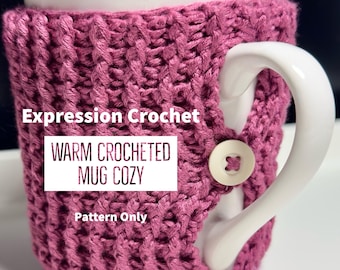 Warm Crocheted Mug Cozy - Sweater Stitch