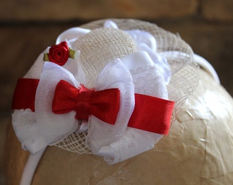 Mary Poppins Jolly Holiday Mini Hat headband, Edwardian headdress, Southern Belle headpiece, Kentucky Derby Mini Hat, Tea Party Dressup