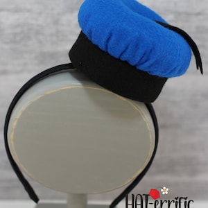 Donald Duck Hat, Disney inspired Mini Hat, Headband, Sailor Hat, Birthday, Fascinator, Baby Hat, Costume, Fun Run image 3