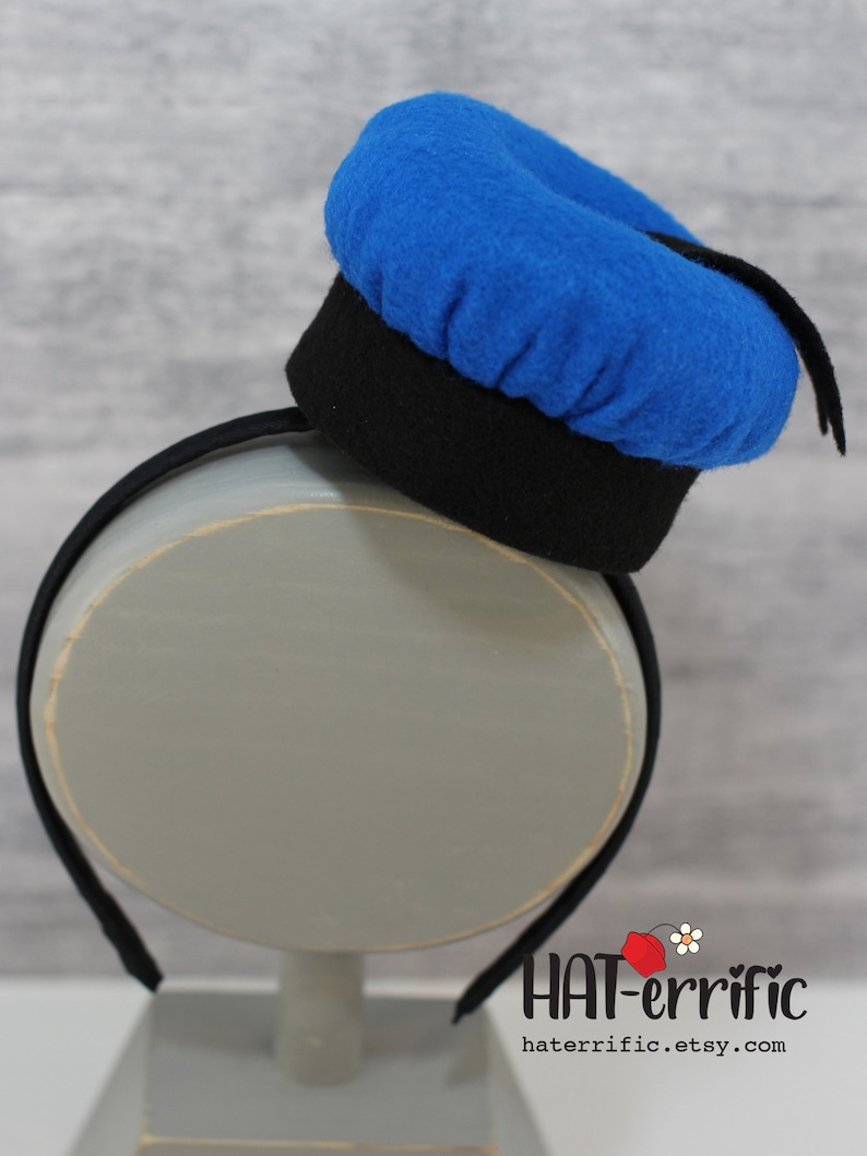 Donald Duck Hat, Disney inspired Mini Hat, Headband, Sailor Hat, Birthday, Fascinator, Baby Hat, Costume, Fun Run image 3