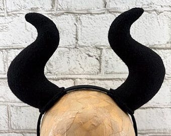 Maleficent Horns, Headband, Disney Hat, Disney Bound, Maleficent Birthday, Black Horns