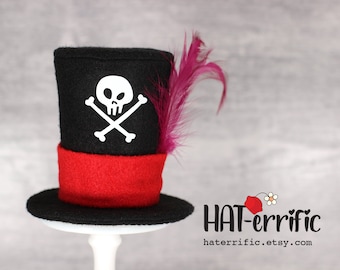 Shadowman Mini Top Hat: Voodoo Villain Costume Headpiece