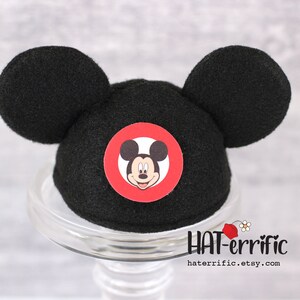 Mouseketeer black Mickey Ears mini hat, Mickey Mouse Club, Vintage Mickey ears, Disney, Dapper day, Retro Disney Style Fascinator, custom