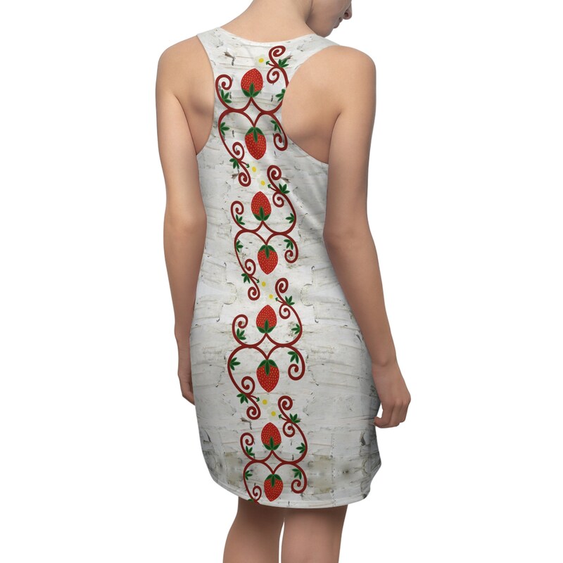 Strawberry Embroidered Drop Waist Dress
