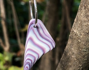 Handmade Wampum Earring. Single Wampum Earring. Hand carved Wampum. Northeastern Woodland Wampum Earring.