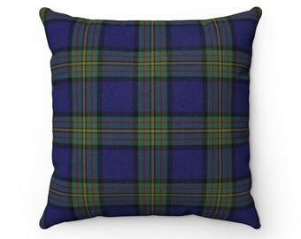 MacLaren Clan Tartan Faux Suede Square Pillow Case