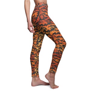 Leggings chauves-souris effrayantes volantes. Chauves-souris volantes noires. Parfait pour les leggings d&#39;Halloween. Legging chauve-souris. Leggings décontractés avec chauves-souris