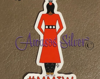 SALE Red Dress Woman Stickers in multiples of 10. Red Dress Sticker. MMIW Awareness Sticker. No More Stolen Sisters Sticker.