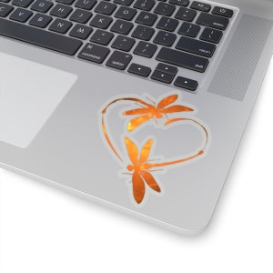 Dragonflies in Amber Sticker. Dragonfly Love Sticker. Love Dragonfly sticker. Kiss-Cut Stickers