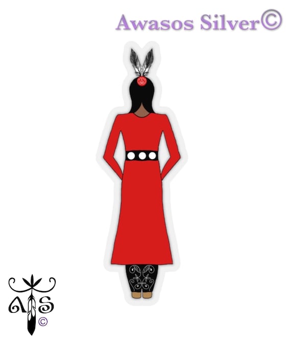 red dress mmiw Red Dress Sticker. MMIW Awareness Sticker. No More Stolen Sisters Sticker.  Kiss-cut Stickers