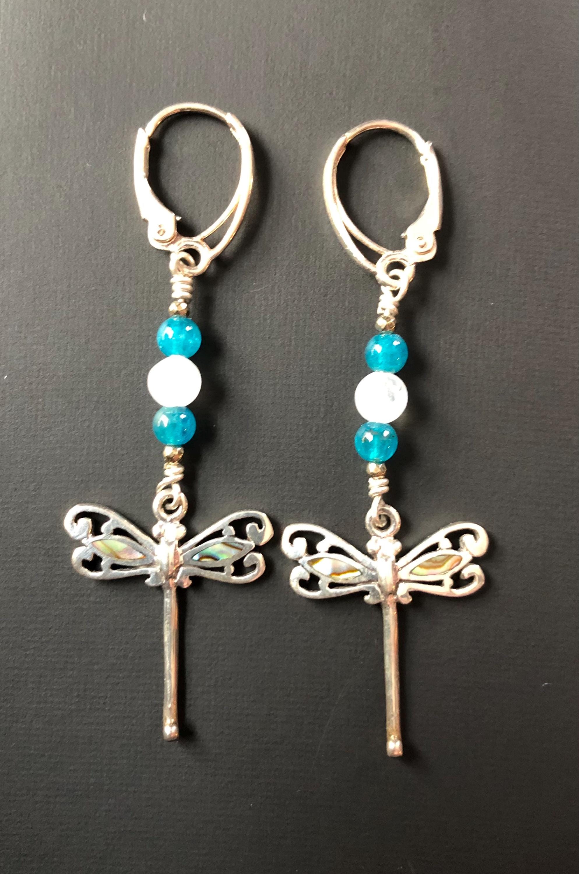 Orecchini Libellula YAFEINI In Argento 925 Con Conchiglia Abalone, Gioielli Donna, Regalo Con Panno E Confezione - 2