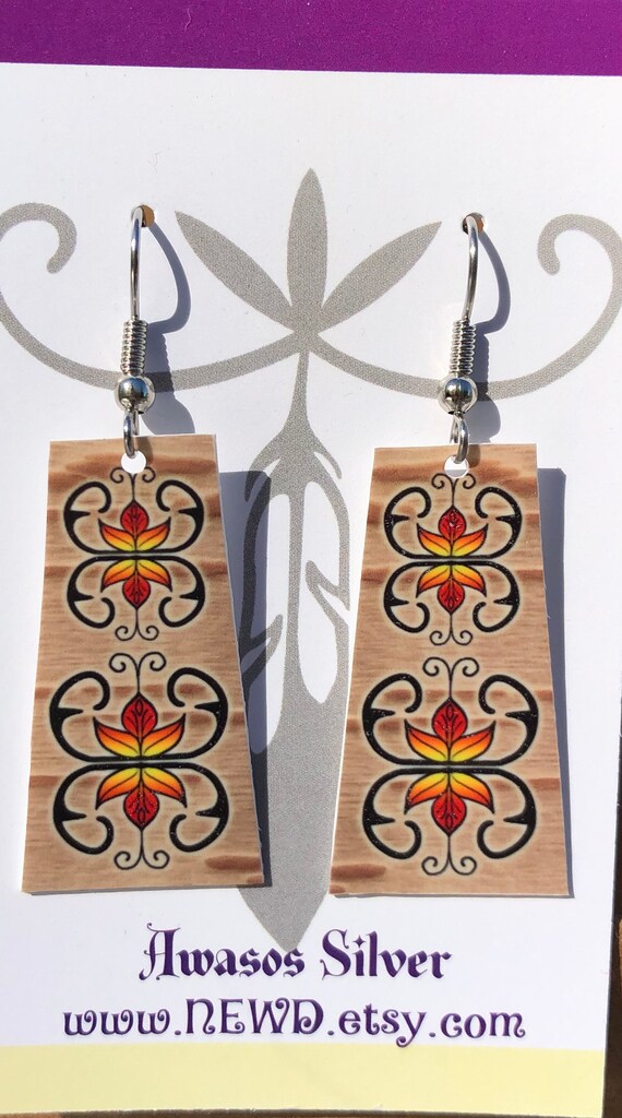 Wabanaki Style Double Curve Design Earrings. Northeastern Etsy