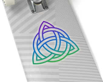 Trinity Knot. Trinity knot sticker in purple, blue and green. Kiss-Cut Stickers