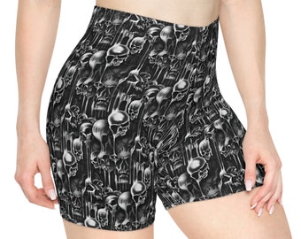 Melting Skulls Shorts. Melting Skulls Women's Biker Shorts (AOP)