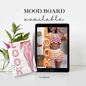Plantilla elegante de lookbook y panel de tendencias / Plantilla editable de Canva para diseños de atuendos e inspiración de estilo