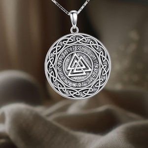 Celtic Knot Viking Necklace 925 Sterling Silver Pendant Norse Viking Jewelry for Women
