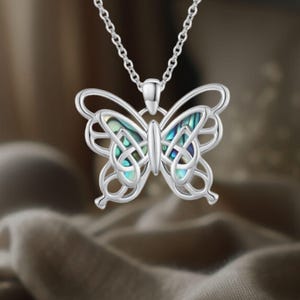 Butterfly Necklace Abalone Shell 925 Sterling Silver Butterfly Jewelry For Women