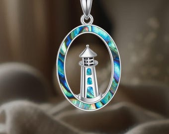 Vuurtorenketting 925 sterlingzilveren abaloneketting Unisex 20 inch ketting