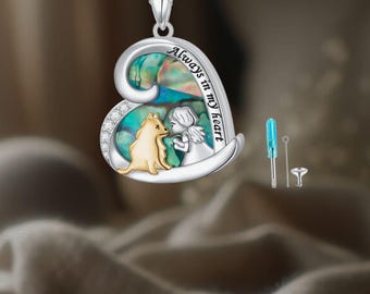 Dog Urn Necklace Sterling Silver Pet Cremation Jewelry Always in My Heart