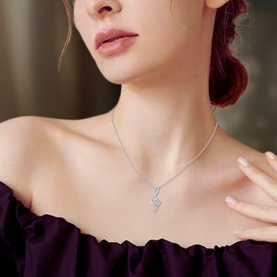 Collana da donna in argento 925 con ciondolo CHIAVE MUSICALE con