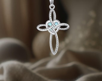 Collana Con Ciondolo Nodo Celtico In Argento 925 - Croce Celtica Per Donna - 45 Cm