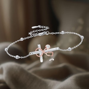 Stethoscope Cross Bracelet 925 Sterling Silver Stethoscope Bracelet Cross Bracelet for Women