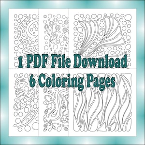 Abstract Coloring Pages: 6 Organic Designs for All Ages (PDF Download)